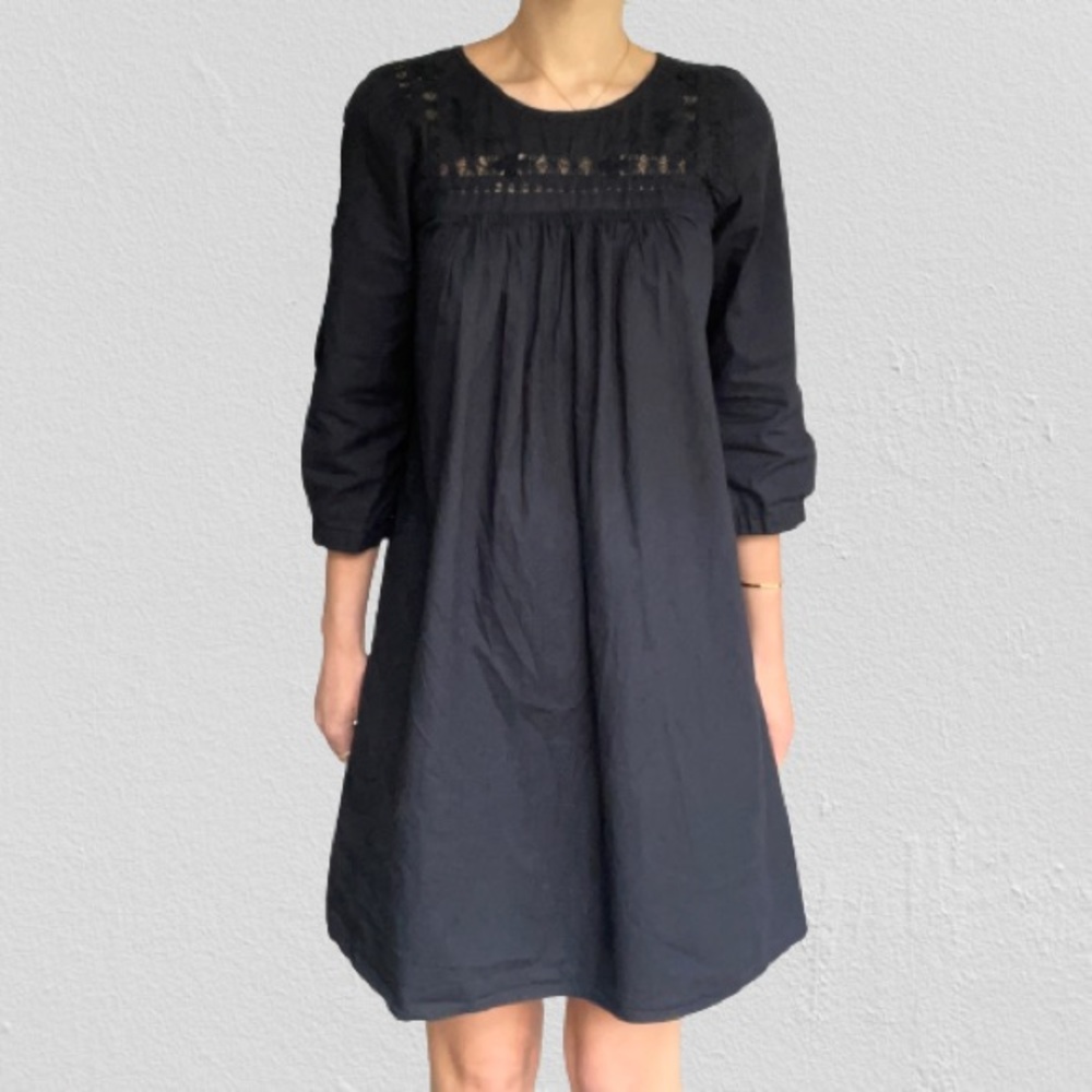 Ulla Johnson Navy Embroidered Cotton Dress